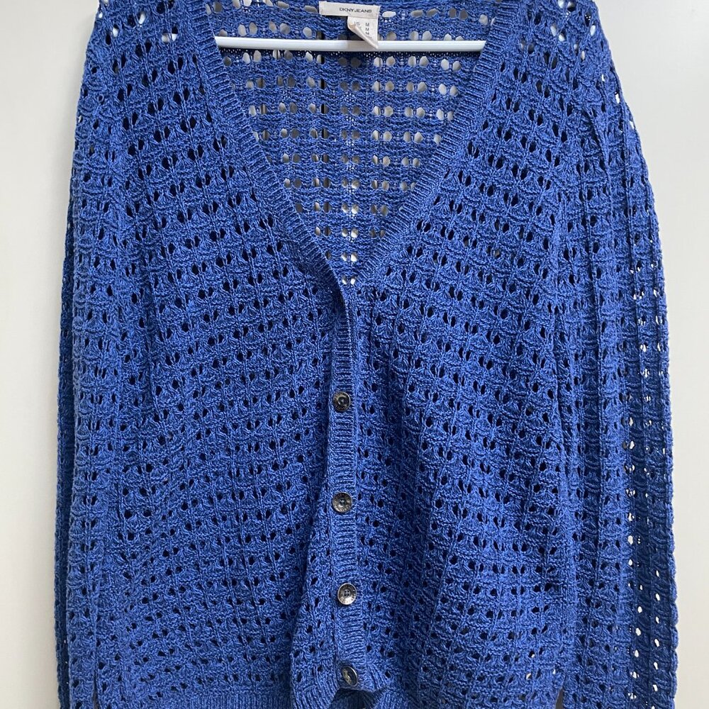 DKNY Loose Knit Open Knit Cardigan